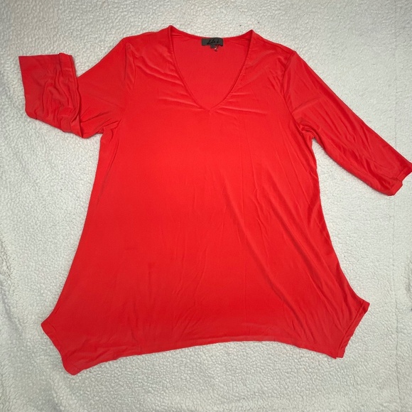 Women’s XL Alisha V-Neck Peach/Orange Tunic Top - Picture 1 of 12